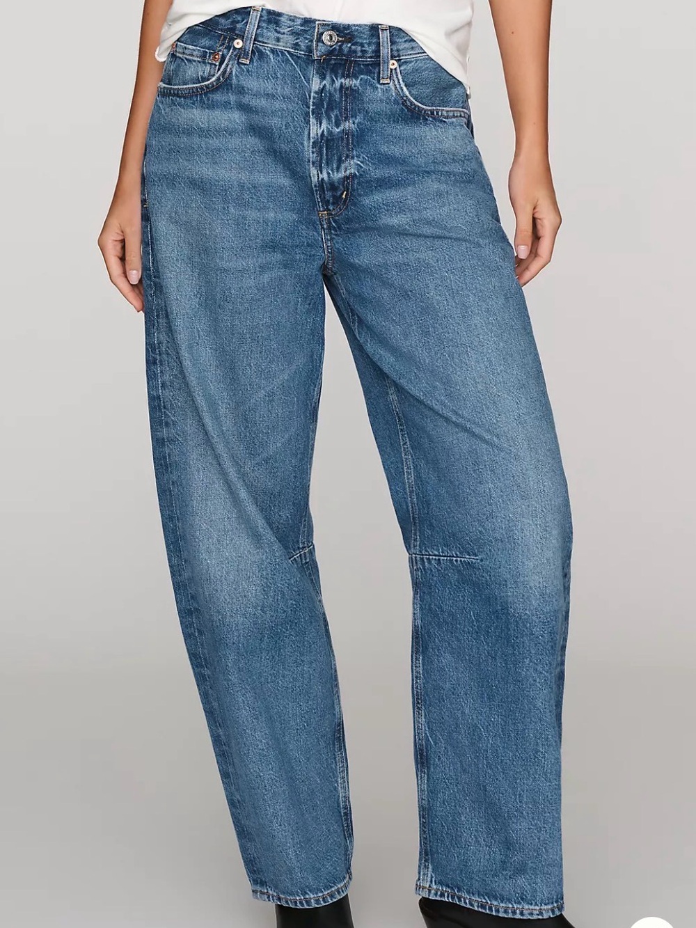 Citizens Of Humanity Miro Women’s Dark Blue Barrel Jeans SZ 25 With Button Fly
